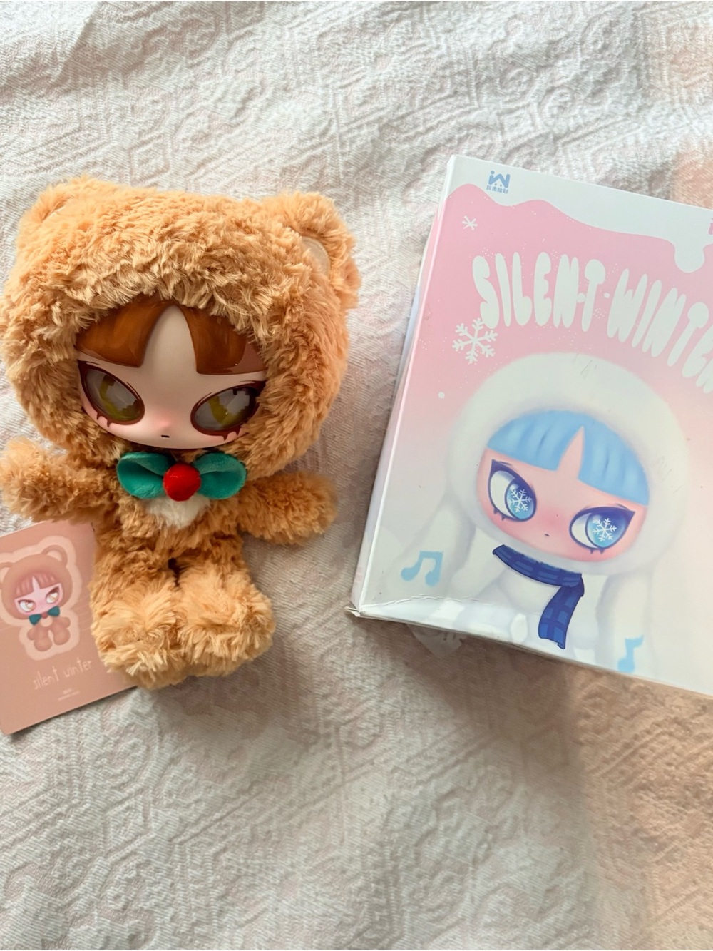 POP MART Inns Silent Winter Blind Box Plush Keychain | Warm Hug Bear